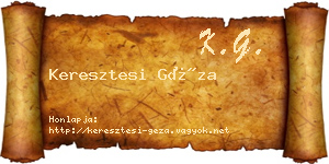 Keresztesi Géza névjegykártya