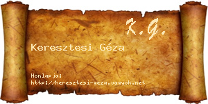 Keresztesi Géza névjegykártya